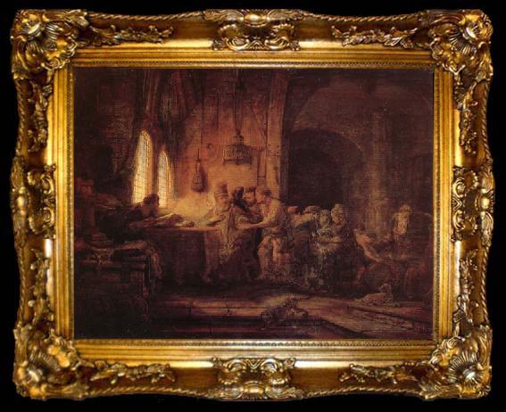 framed  REMBRANDT Harmenszoon van Rijn The Parable of the Laborers in the Vineard, ta009-2